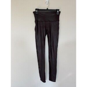 Spanx Metallic Shimmer Leggings Size M Slimming Shaping Ankle Pant Tummy Control